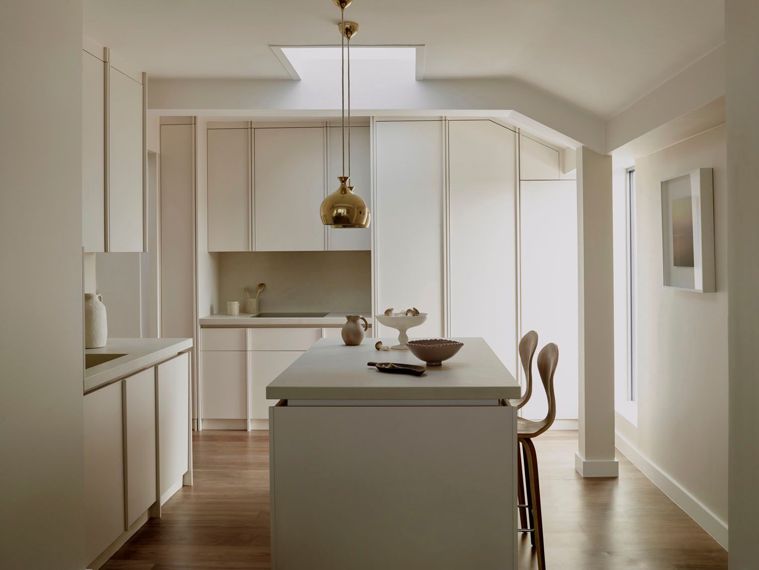 Image may contain: Indoors, Interior Design, Kitchen, Corner, Architecture, Building, Dining Room, and Dining Table