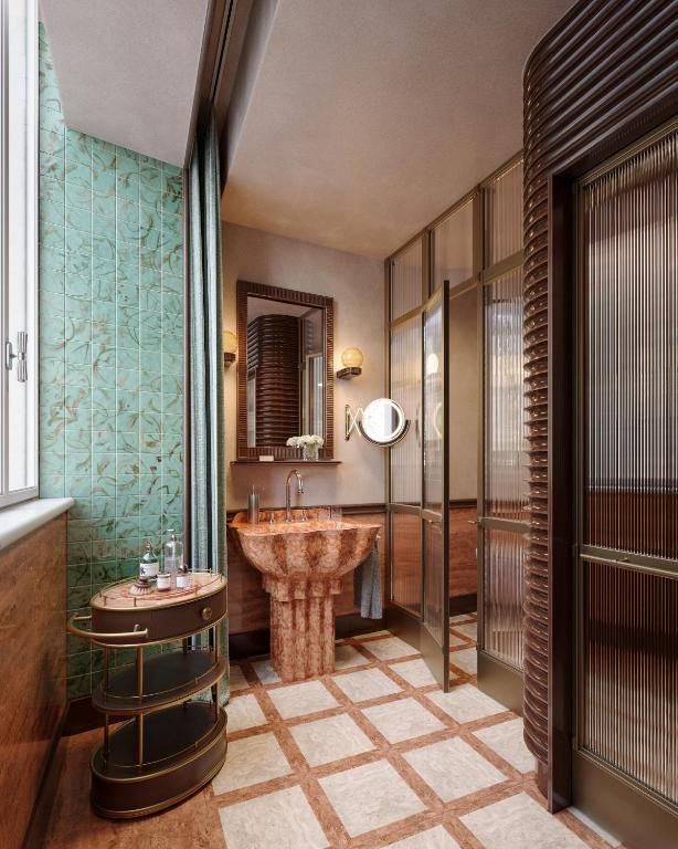 Image may contain Corner Indoors Interior Design Sink and Sink Faucet