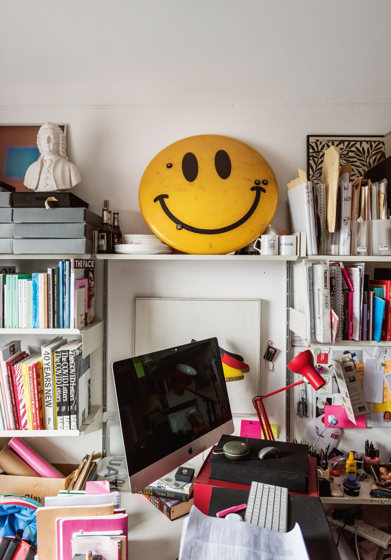 Image may contain Furniture Table Lamp Computer Computer Hardware Computer Keyboard Electronics Hardware and Baby