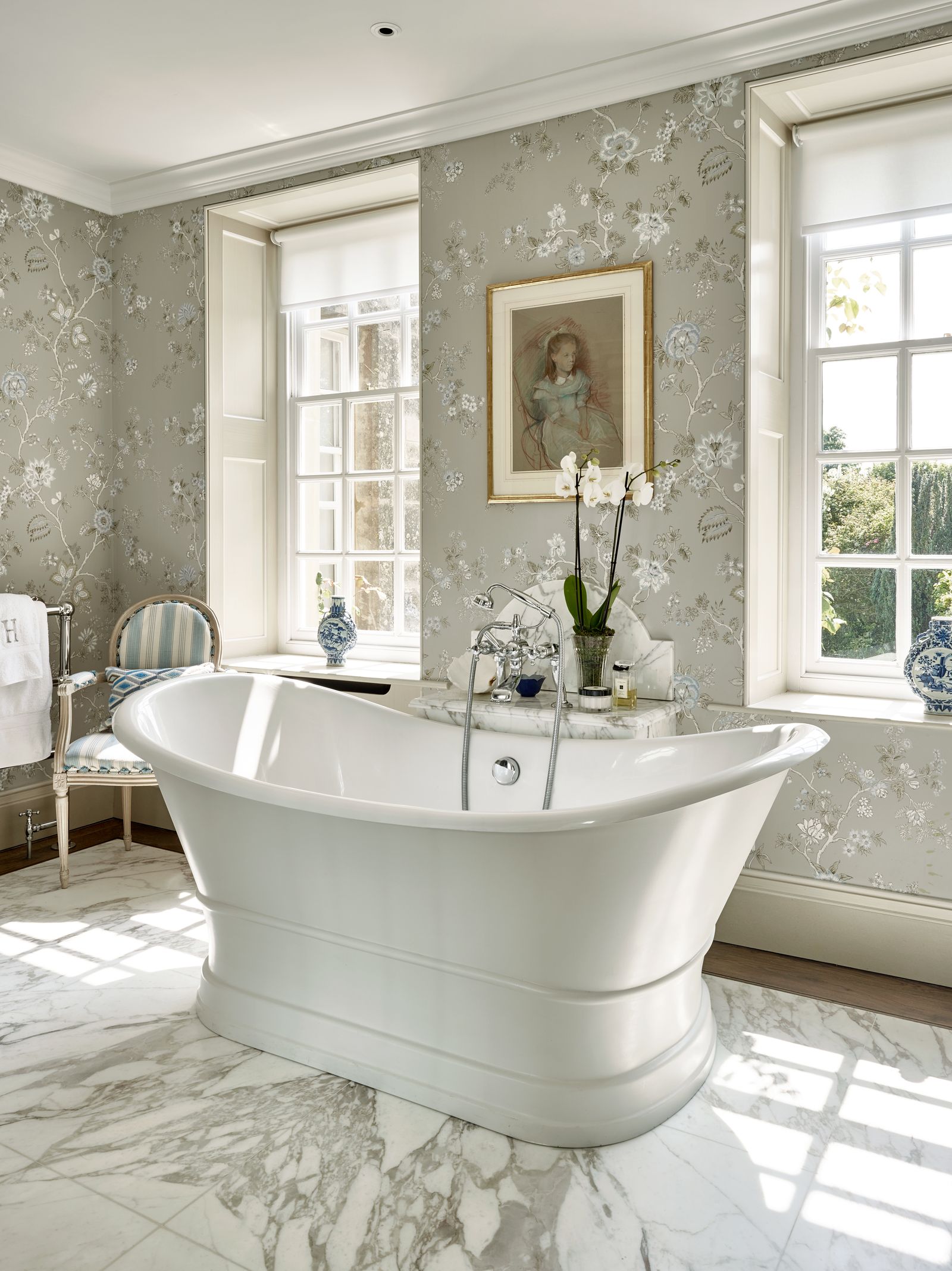 Image may contain Bathing Bathtub Person Tub Indoors Interior Design Chair Furniture Baby Art and Painting