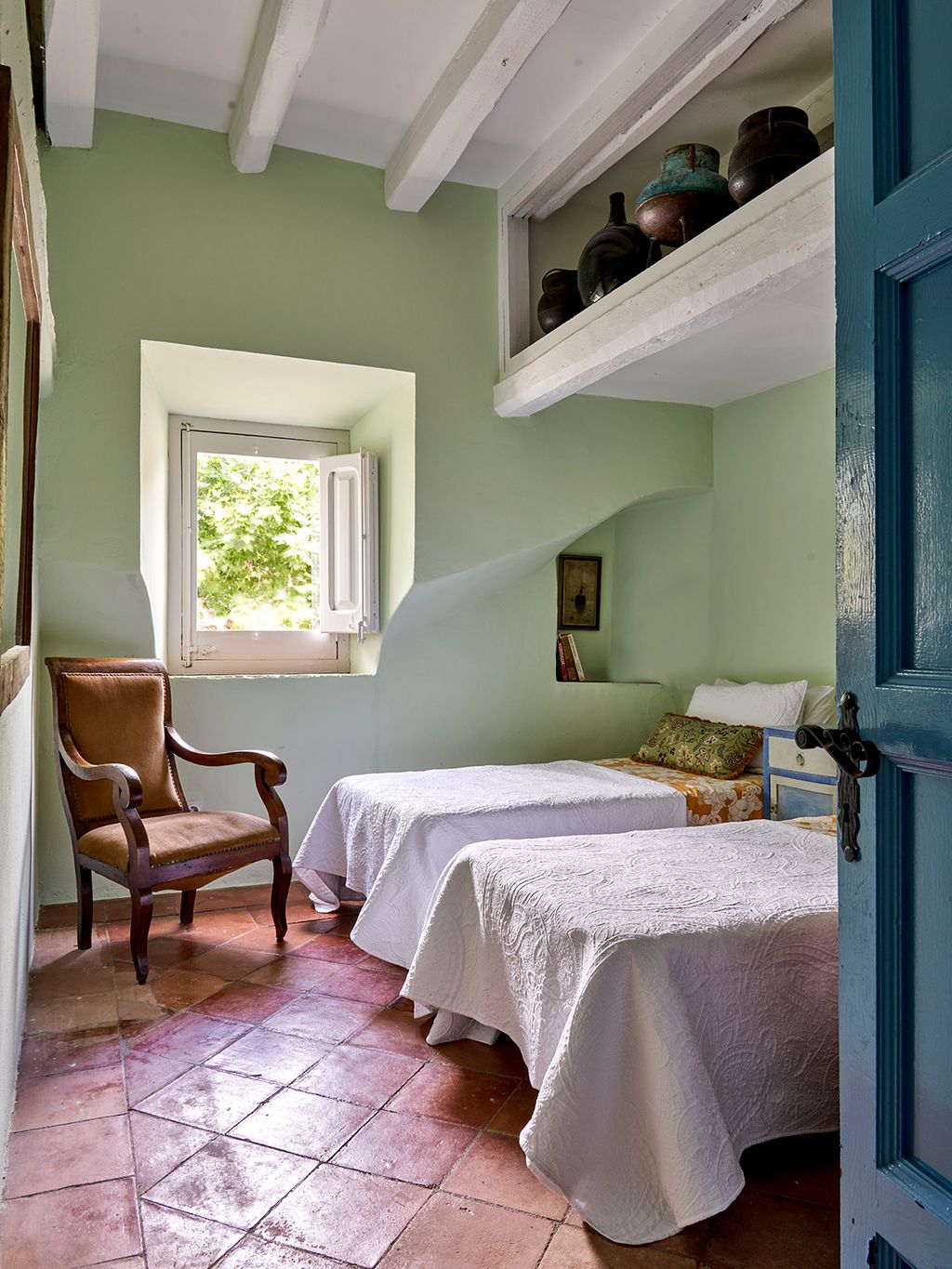 Image may contain Floor Chair Furniture Corner Art Painting Bed Indoors Interior Design Flooring and Home Decor