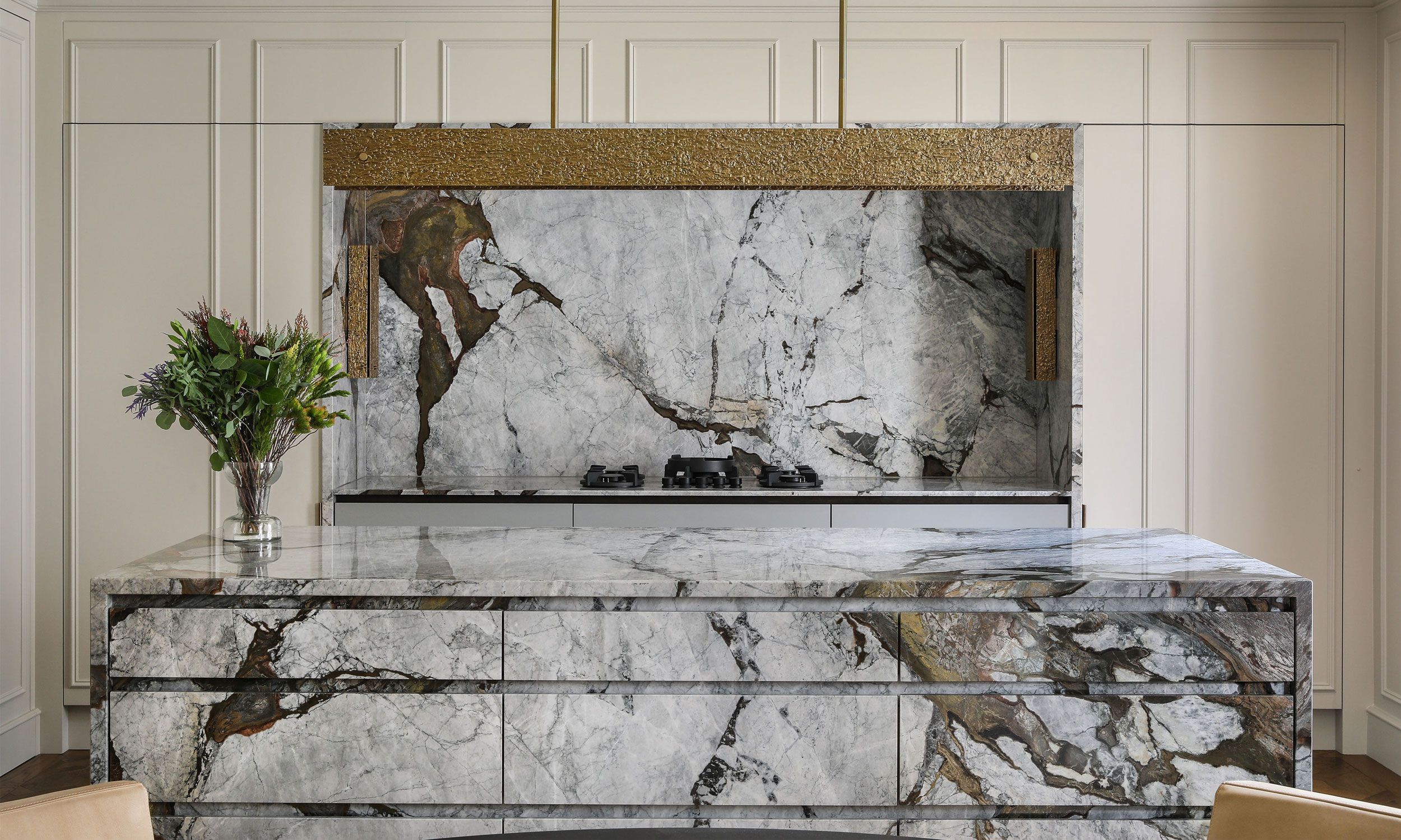 Image may contain: Indoors, Interior Design, Fireplace, and Granite