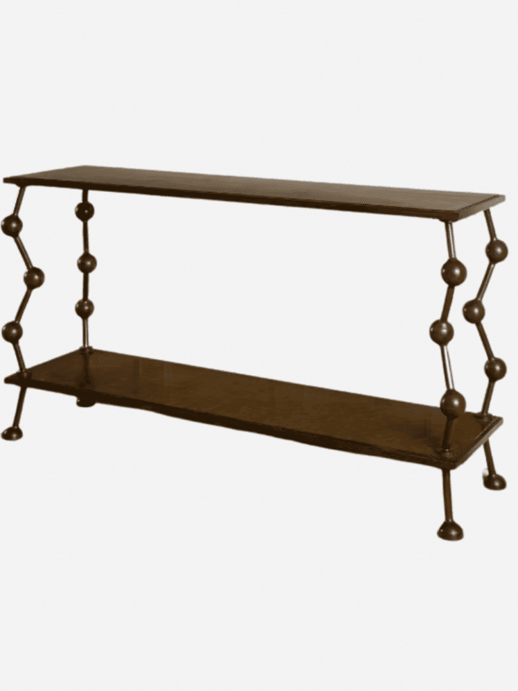 Image may contain: Shelf, Furniture, Table, Wood, Crib, and Infant Bed