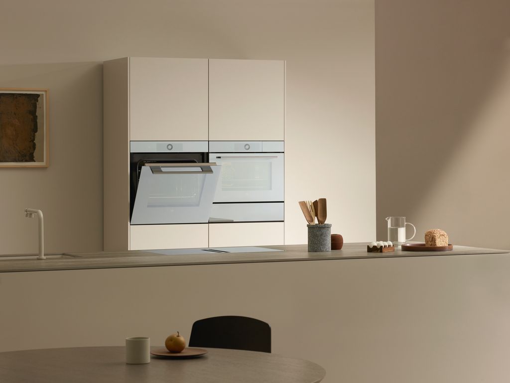 Image may contain Indoors Interior Design Kitchen Cup Chair Furniture Plate Art Painting Food Fruit and Pear