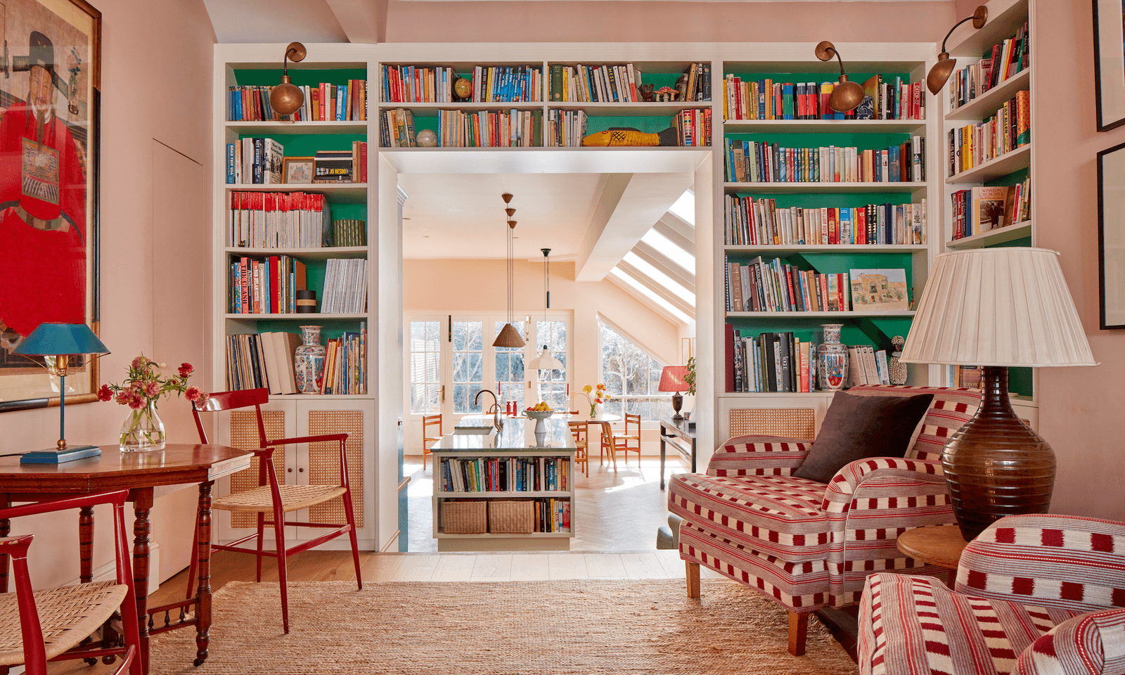 Image may contain Furniture Bookcase Chair Indoors Interior Design and Home Decor