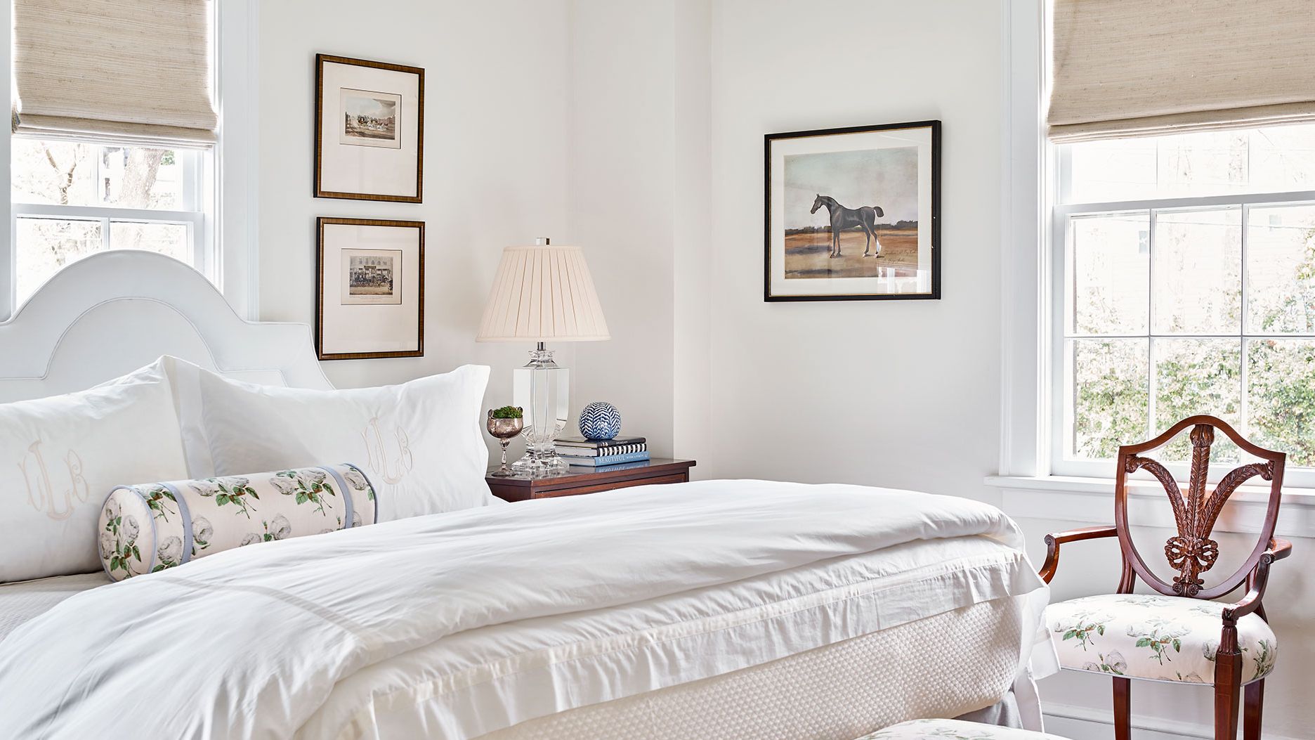 Image may contain: Lamp, Home Decor, Indoors, Interior Design, Cushion, Chair, Furniture, Bed, Table Lamp, Art, and Painting