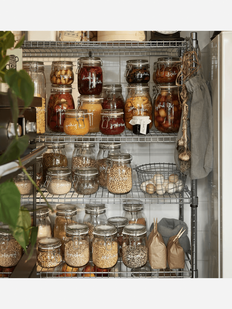 Image may contain: Shelf, Jar, Appliance, Device, Electrical Device, Refrigerator, and Pantry