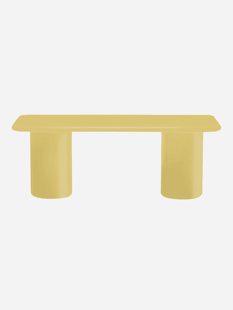 Image may contain: Furniture, Table, Bench, Dining Table, Coffee Table, and Desk