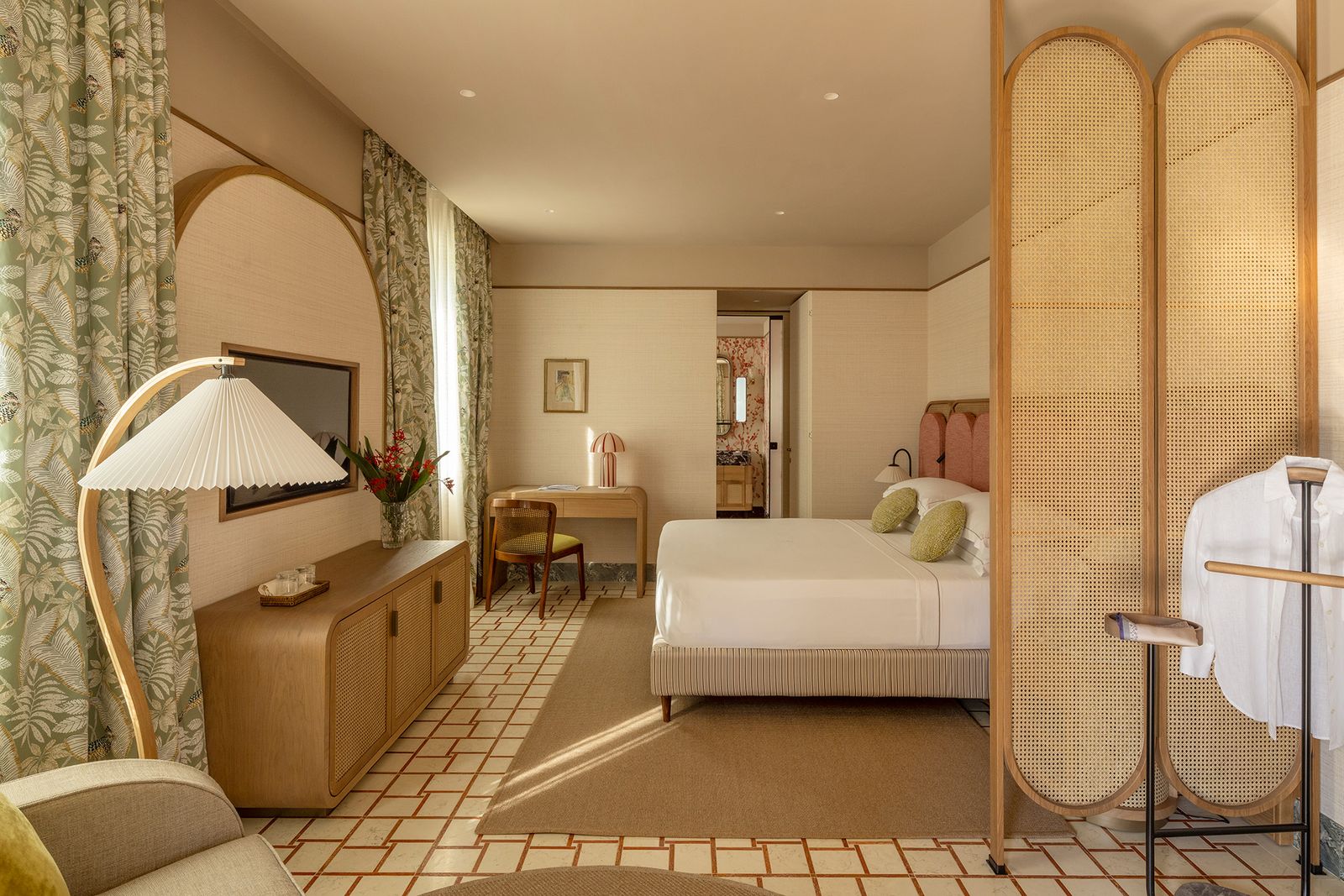 Image may contain Desk Furniture Table Chair Corner Art Painting Home Decor Bed Lamp Bedroom Indoors and Room