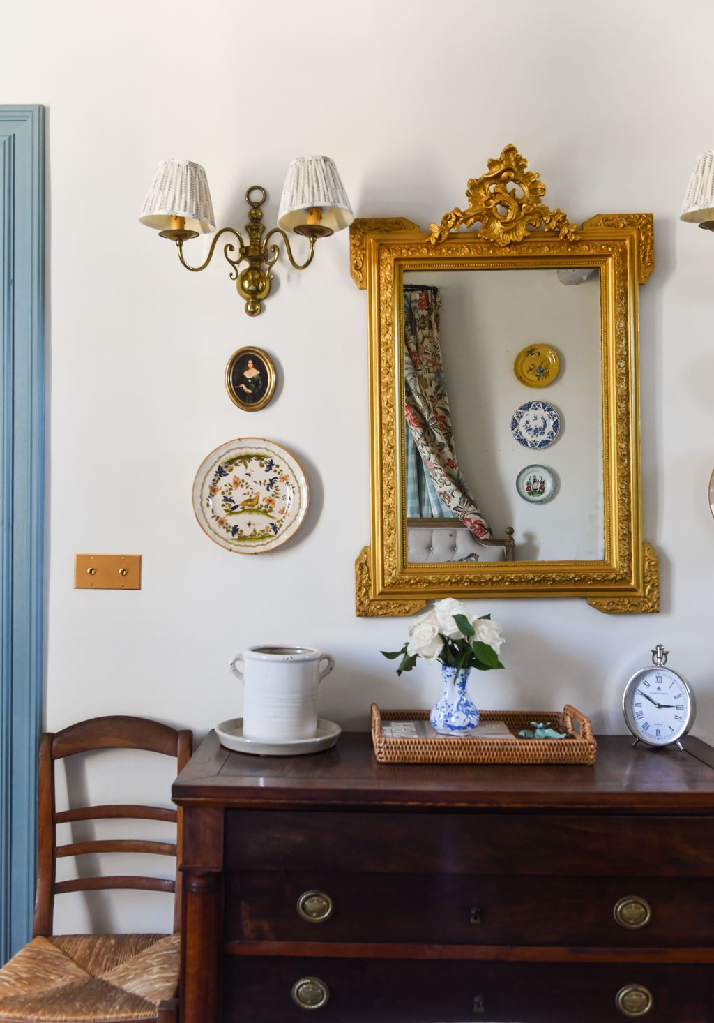 Image may contain Lamp Chair Furniture Plate Cup Indoors Interior Design Art Painting Electrical Device and Switch