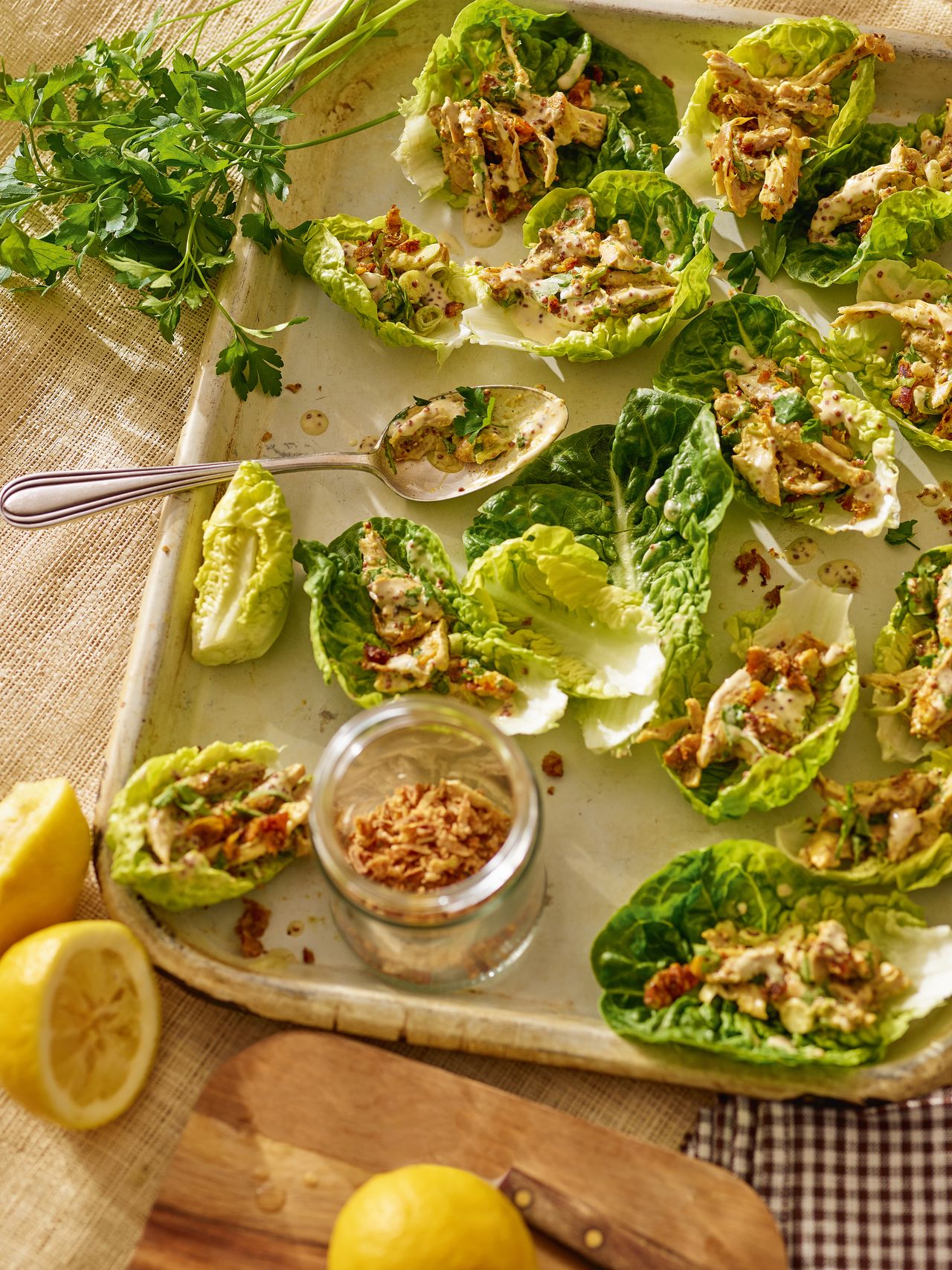 Image may contain Food Food Presentation Cutlery Spoon Brunch Lettuce Plant Produce Vegetable and Cup