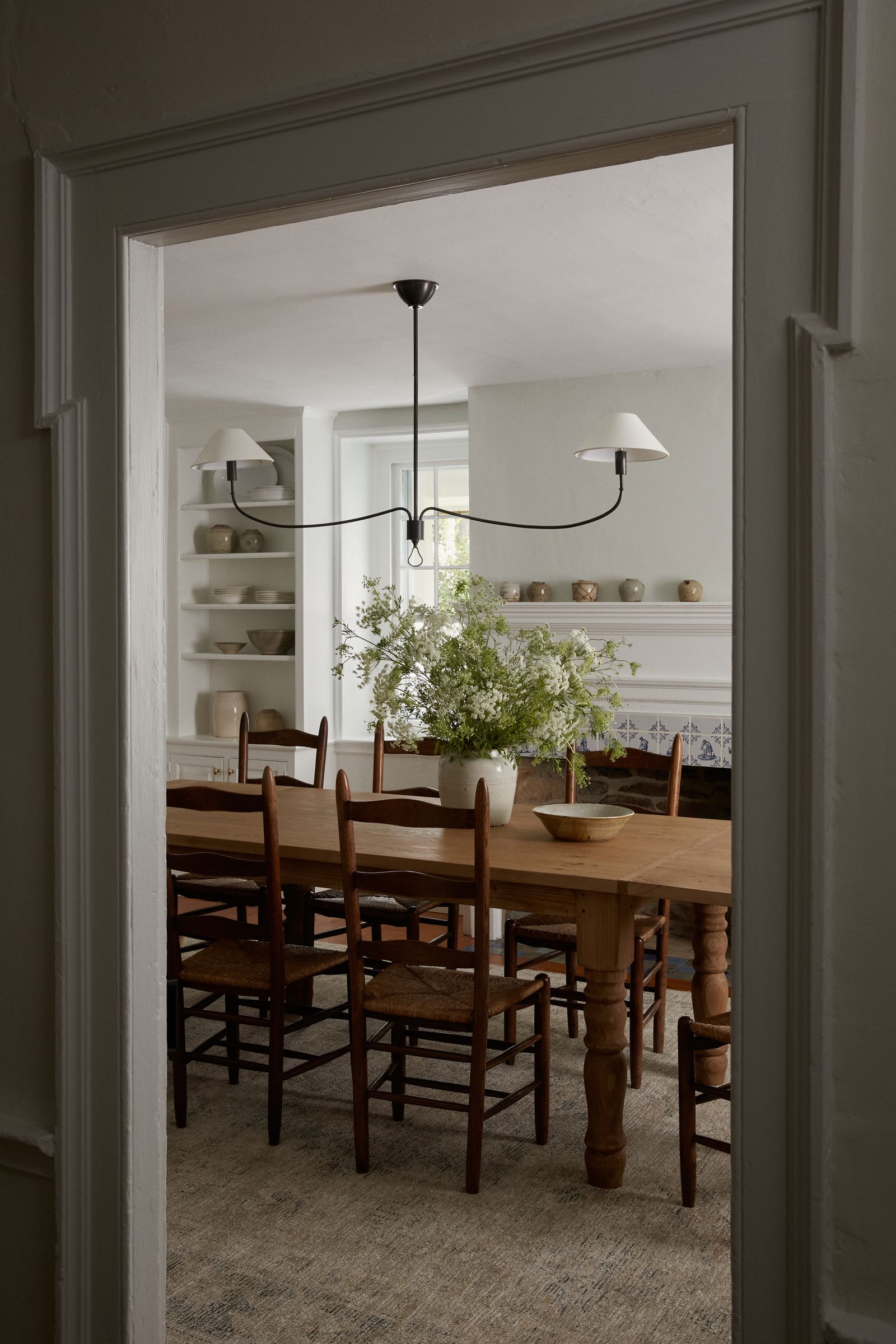 Image may contain Architecture Building Dining Room Dining Table Furniture Indoors Room Table and Chair