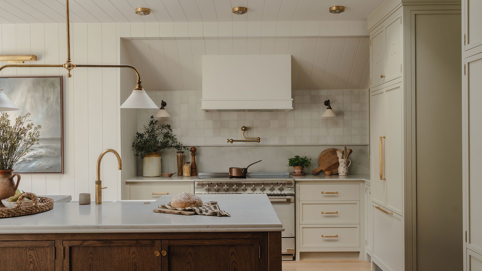 Image may contain: Indoors, Interior Design, Sink, Sink Faucet, Kitchen, Plant, and Home Decor