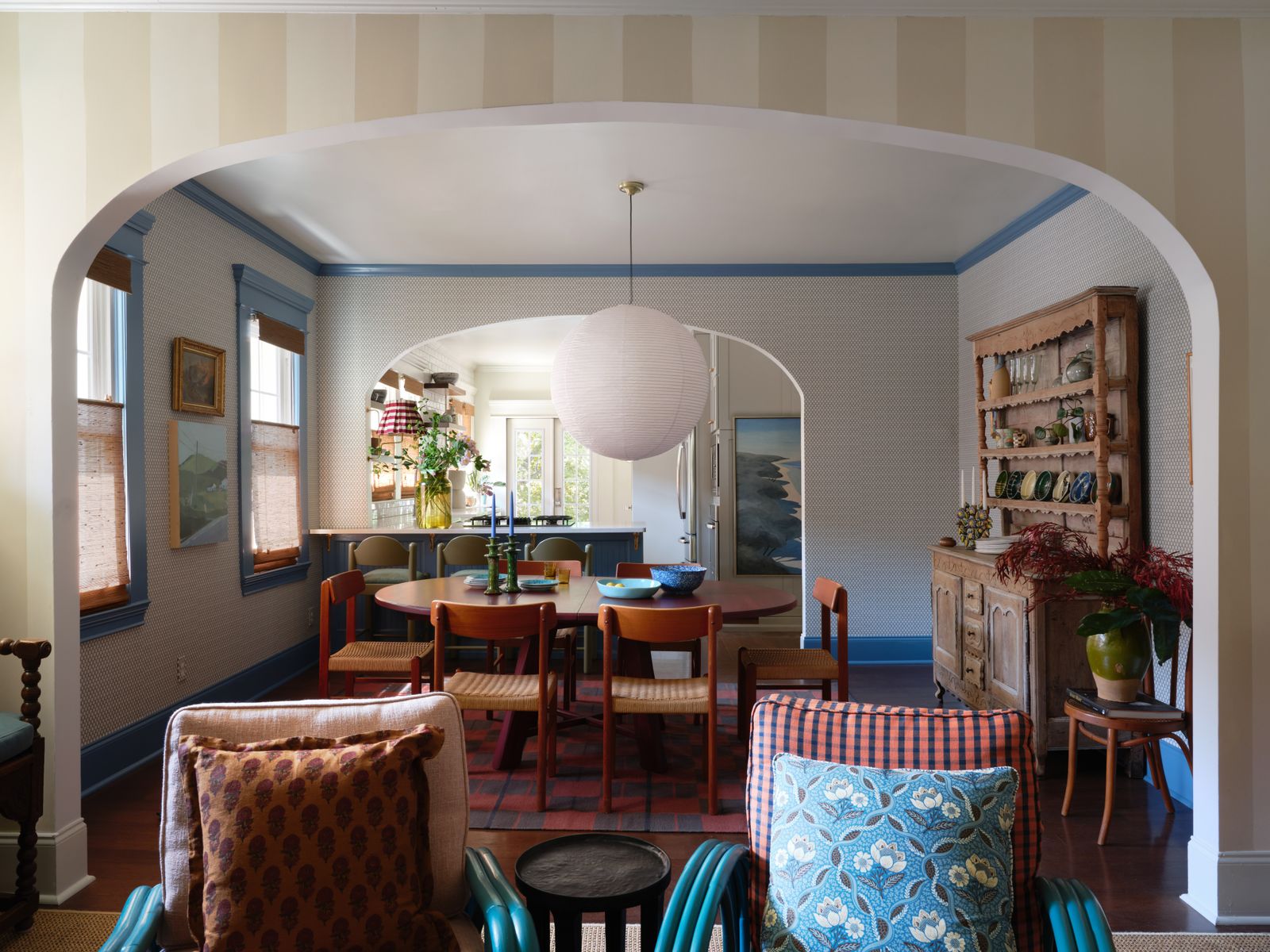 Image may contain Architecture Building Dining Room Dining Table Furniture Indoors Room Table and Home Decor