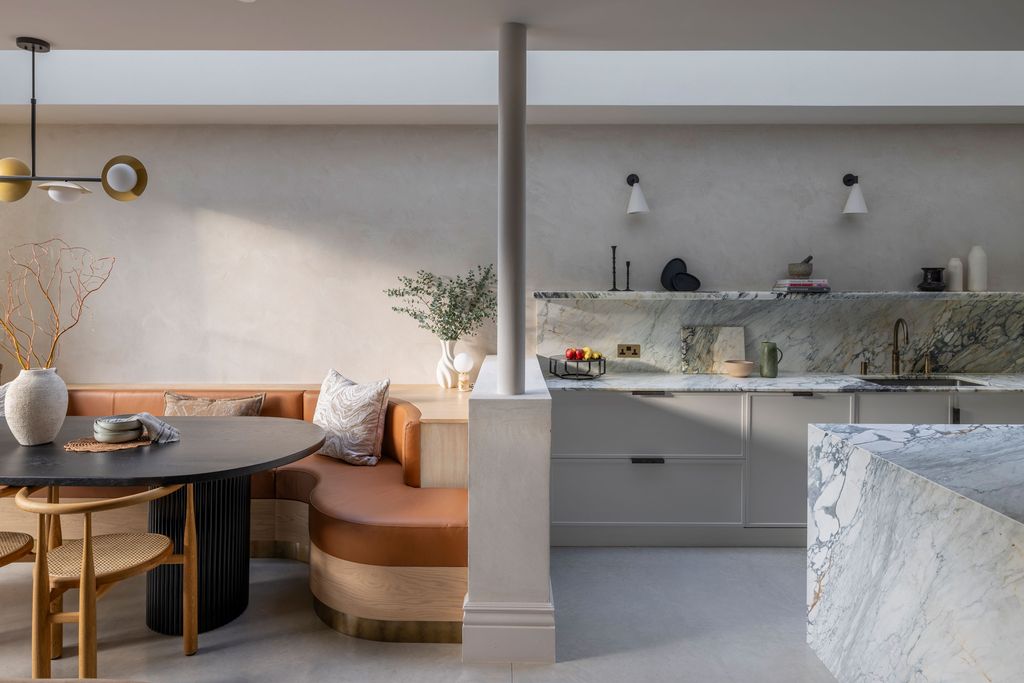 Image may contain Indoors Interior Design Dining Table Furniture Table Architecture Building Dining Room and Room