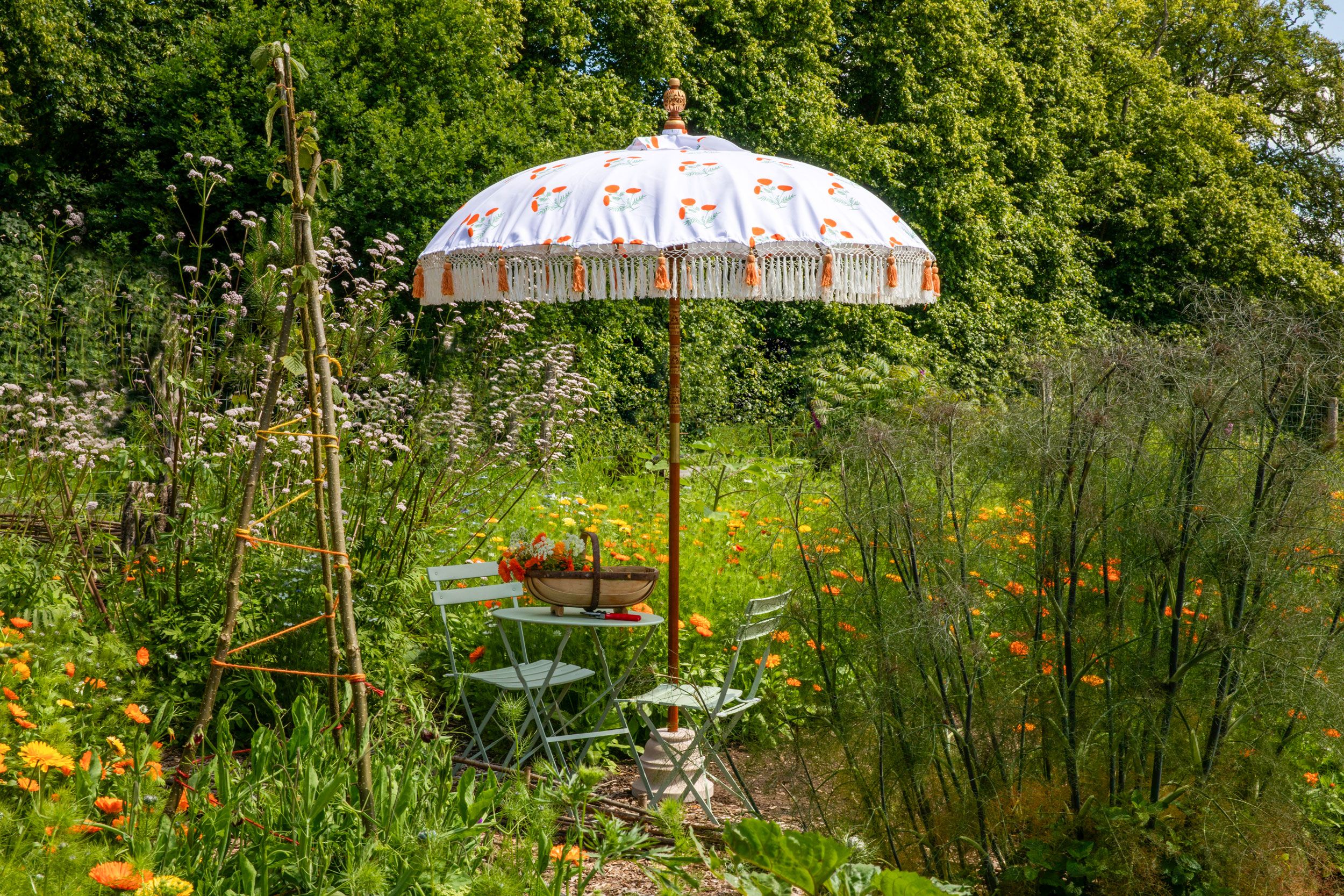 Image may contain: Chair, Furniture, Architecture, Building, House, Housing, Patio, Grass, Plant, Patio Umbrella, and Desk