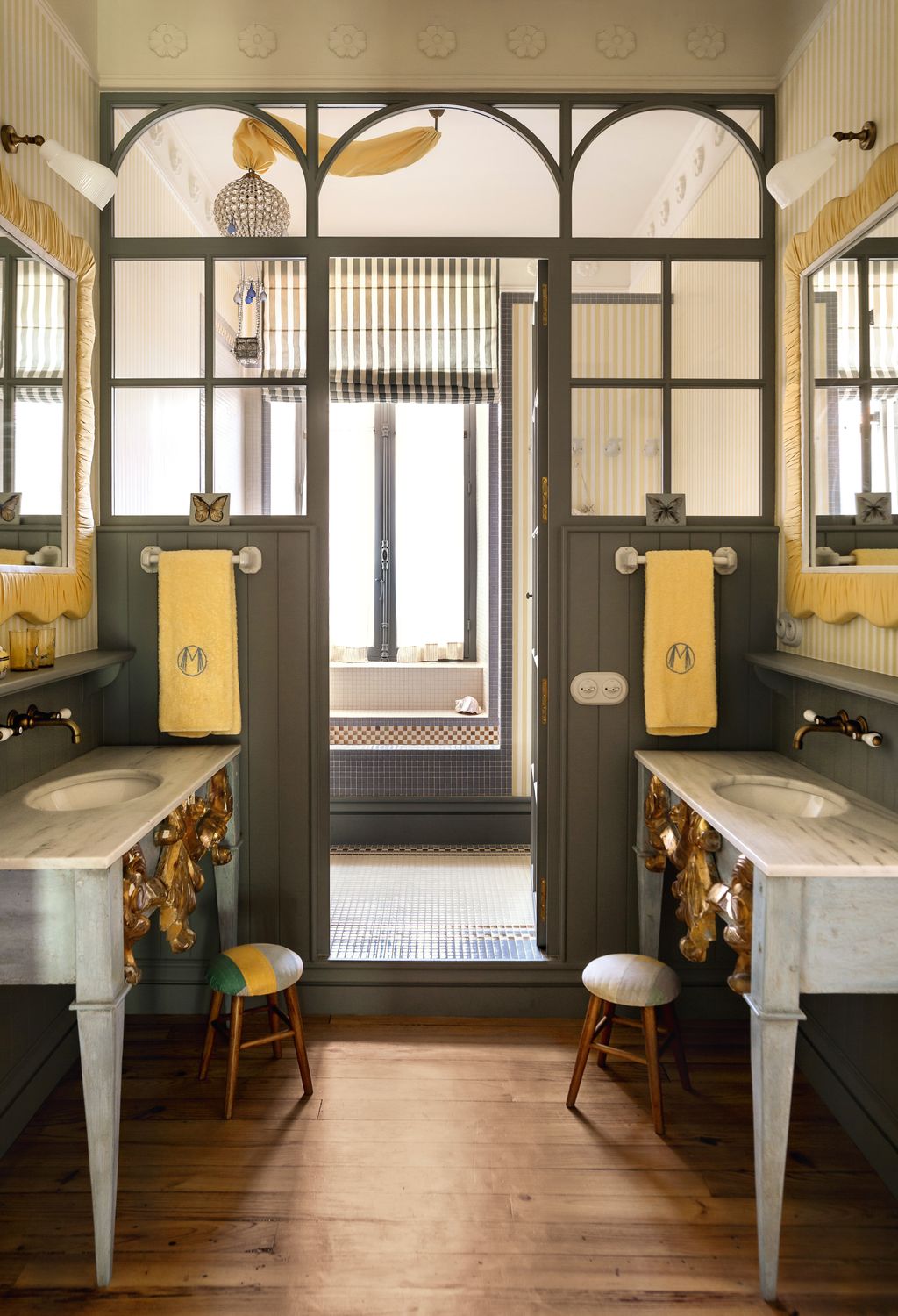 Image may contain Indoors Interior Design Sink Lamp Sink Faucet Furniture Floor and Kitchen