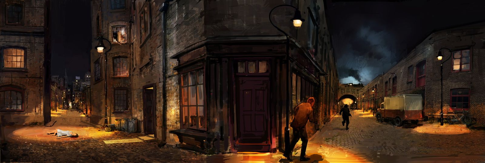 Image may contain City Road Street Urban Alley Person Transportation Truck Vehicle Neighborhood Nature and Night