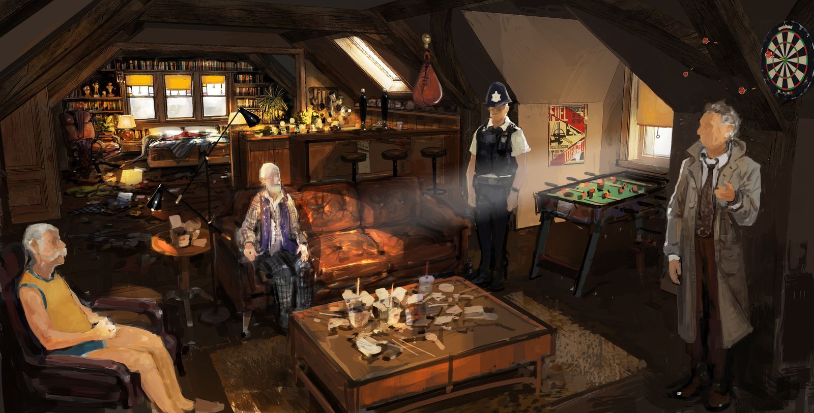 Image may contain Person Architecture Building House Housing Indoors Loft Room Adult Desk Furniture and Table