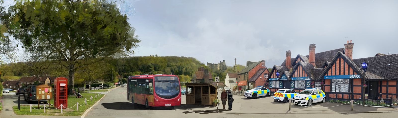 Image may contain Andreas Hestler Neighborhood Car Transportation Vehicle Person City Bus Plant and Bus Stop