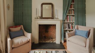 Image may contain Fireplace Indoors Home Decor Interior Design Architecture Building Furniture Living Room and Room