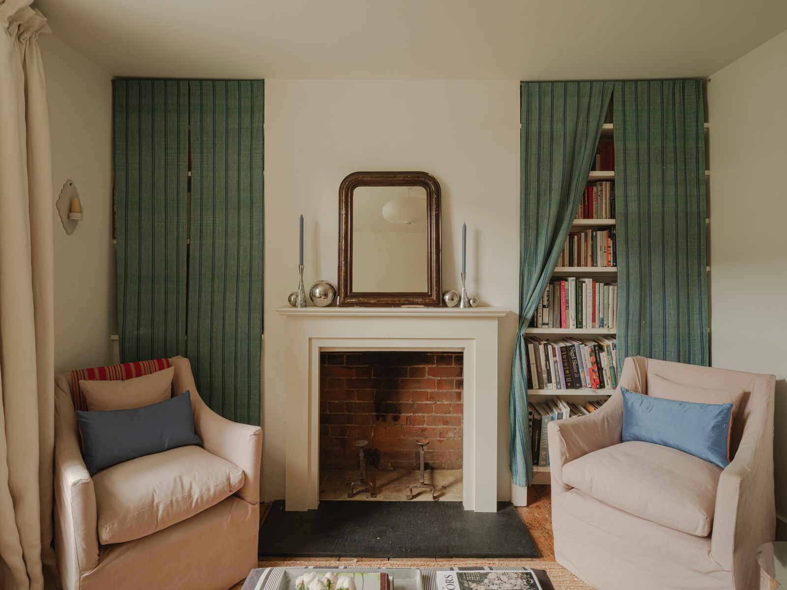 Image may contain Fireplace Indoors Home Decor Interior Design Architecture Building Furniture Living Room and Room