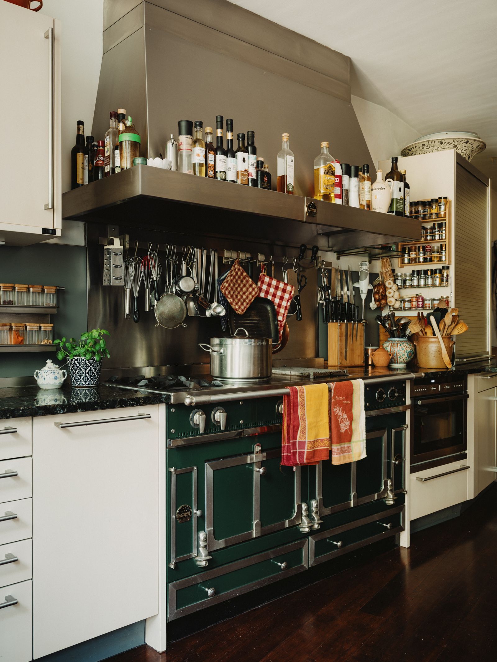 Image may contain Indoors Kitchen Interior Design Plant Cooktop Shelf Accessories Bag and Handbag