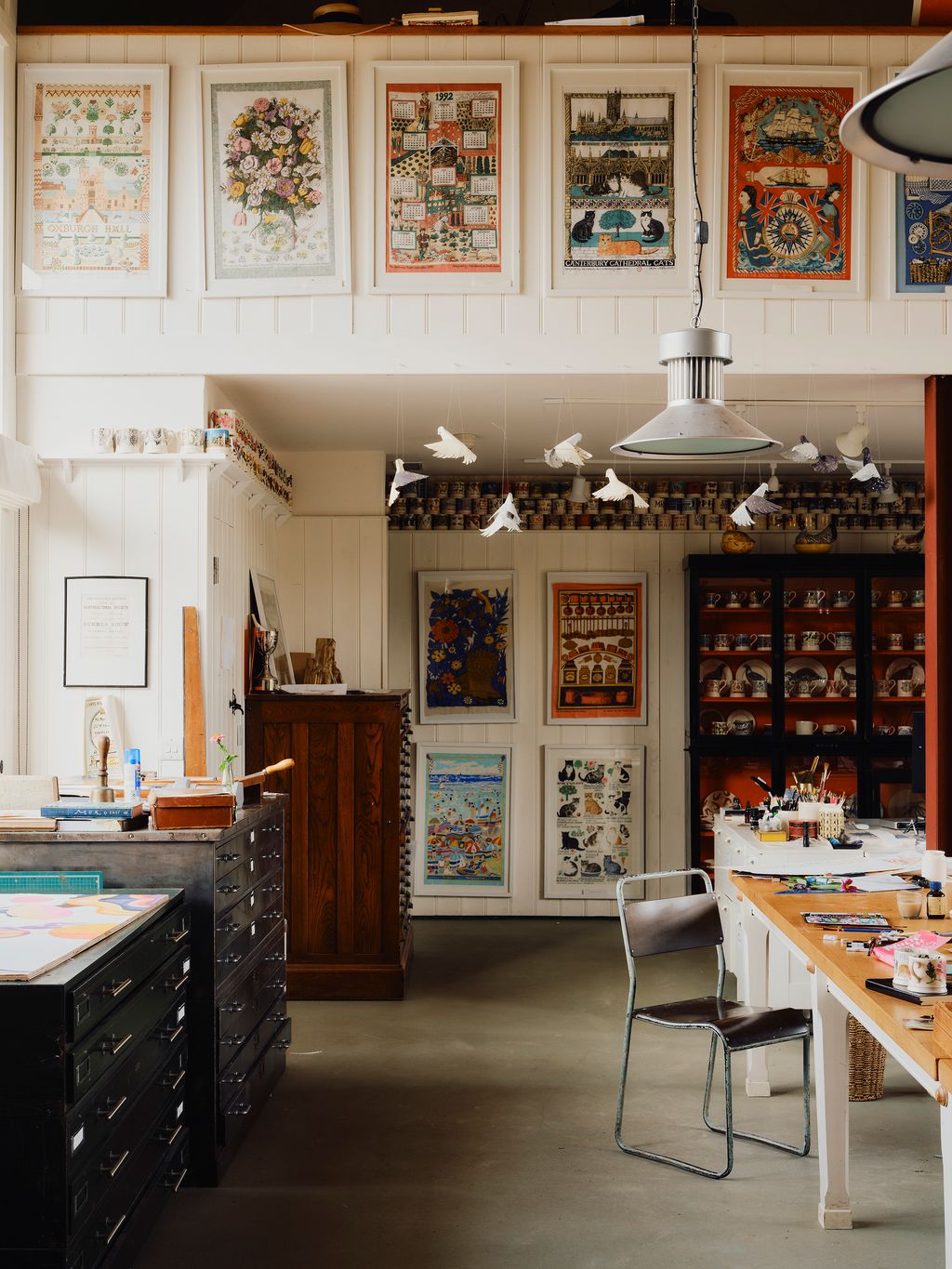 Matthews studio occupies a large doubleheight barn near the house. The existing mezzanine at one end suggested the...