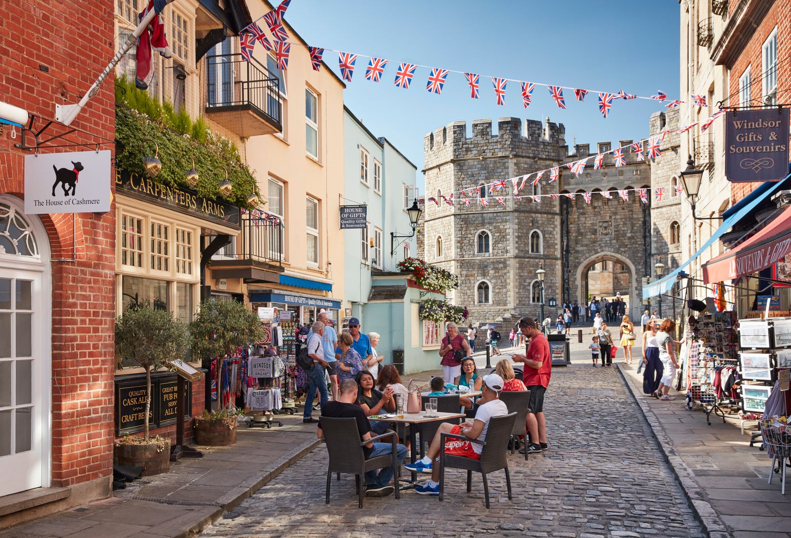 A view towards the castle from the town of Windsor