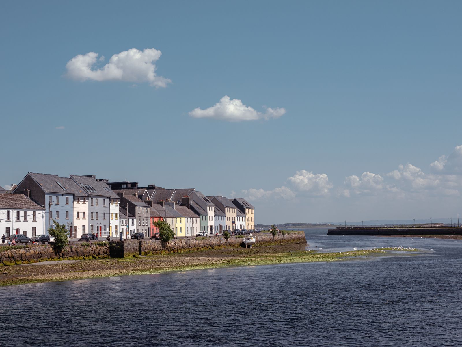 Colourful houses along Galways Long Walk.