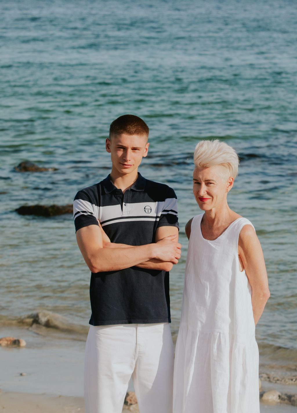 With her 17yearold son Oni.