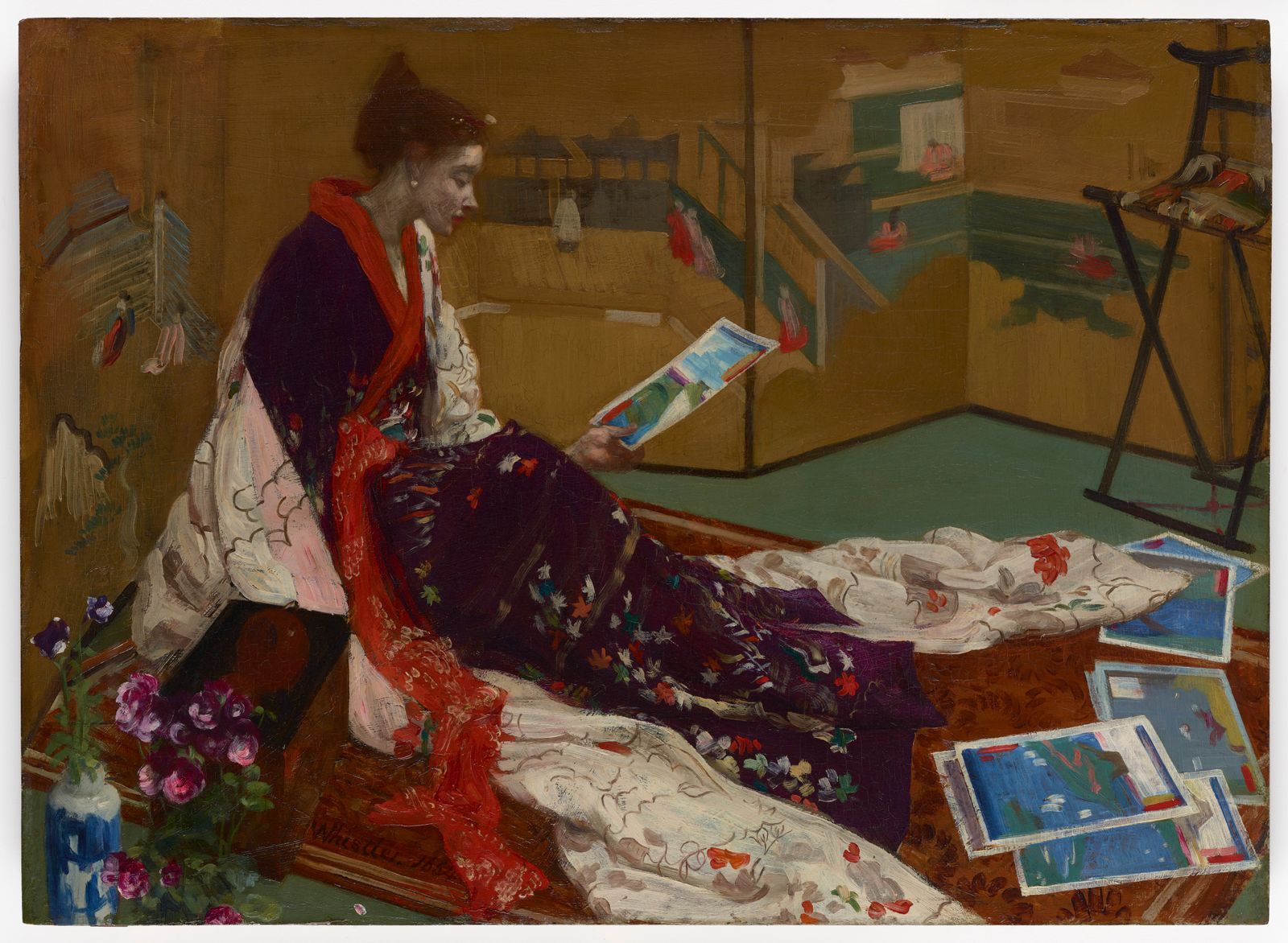 James McNeill Whistler Caprice in Purple and Gold The Golden Screen 1864. Smithsonian Freer and Sackler Galleries...