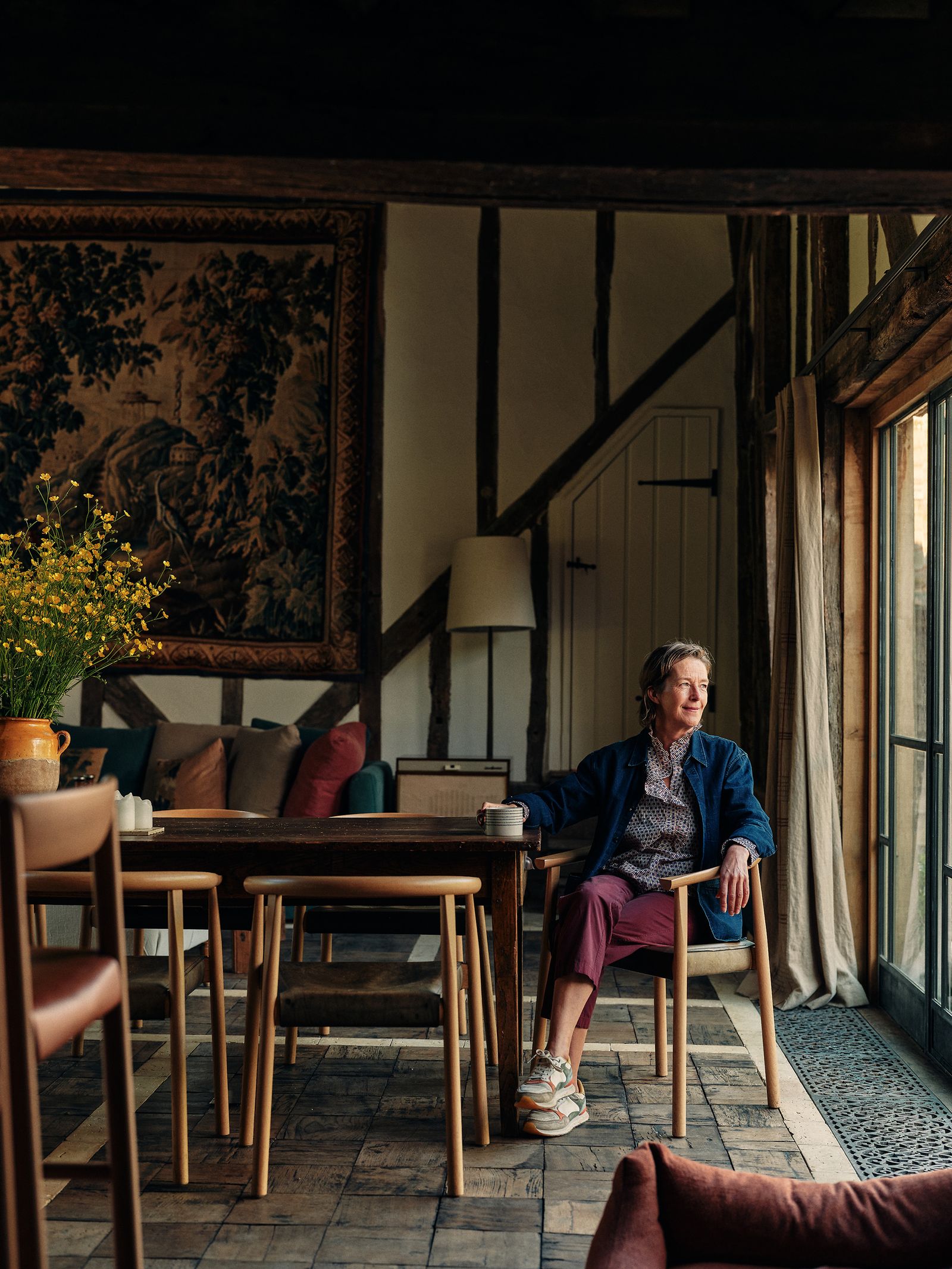 Maria Speake of Retrouvius. The MolteniampC dining chairs were sourced via Retrouvius and holophane globe lights from...