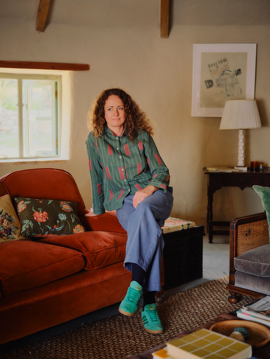 Hannah in the roundhouse.