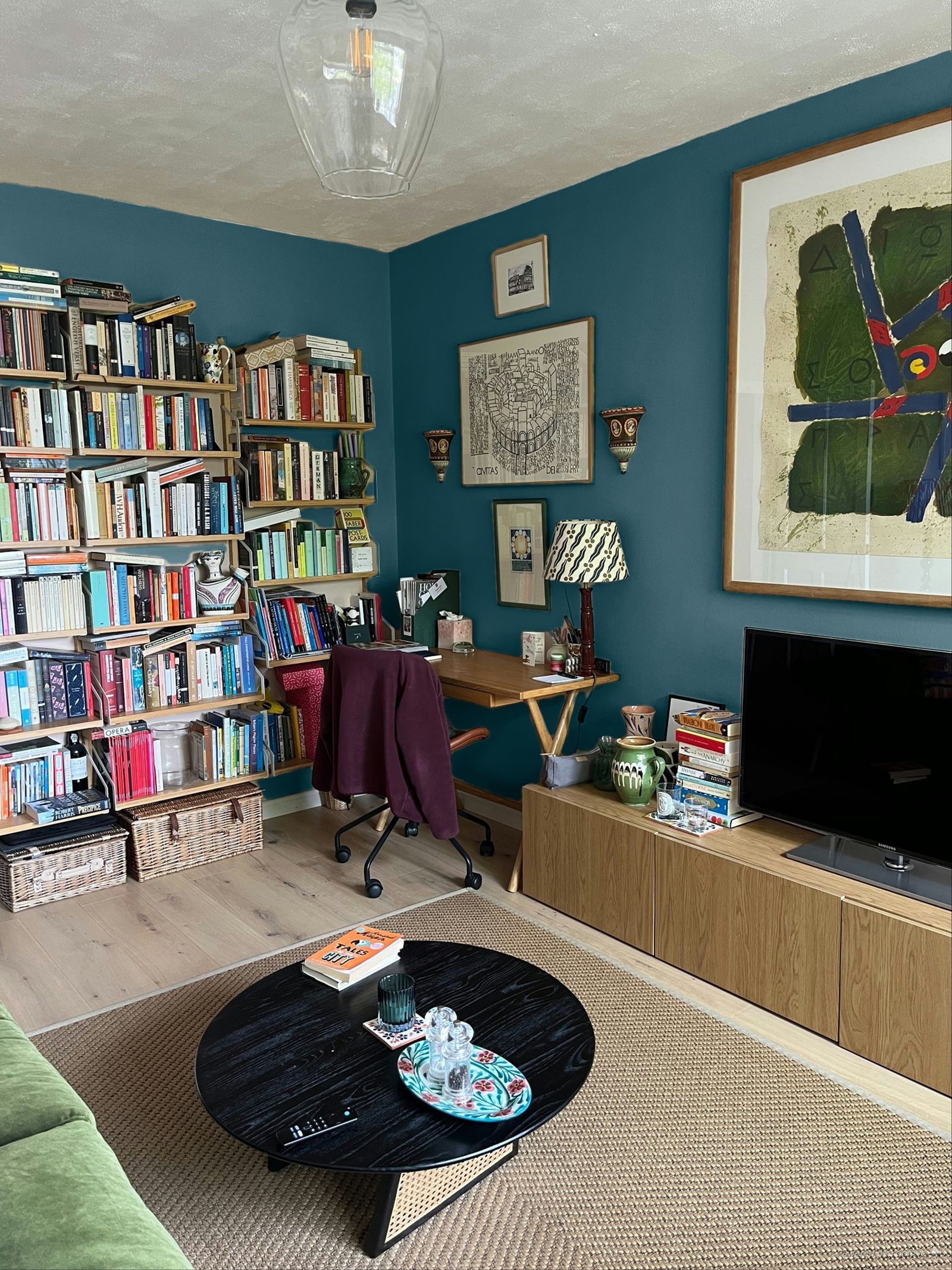 Farrow amp Ball's Sloe Blue in bright sunshine