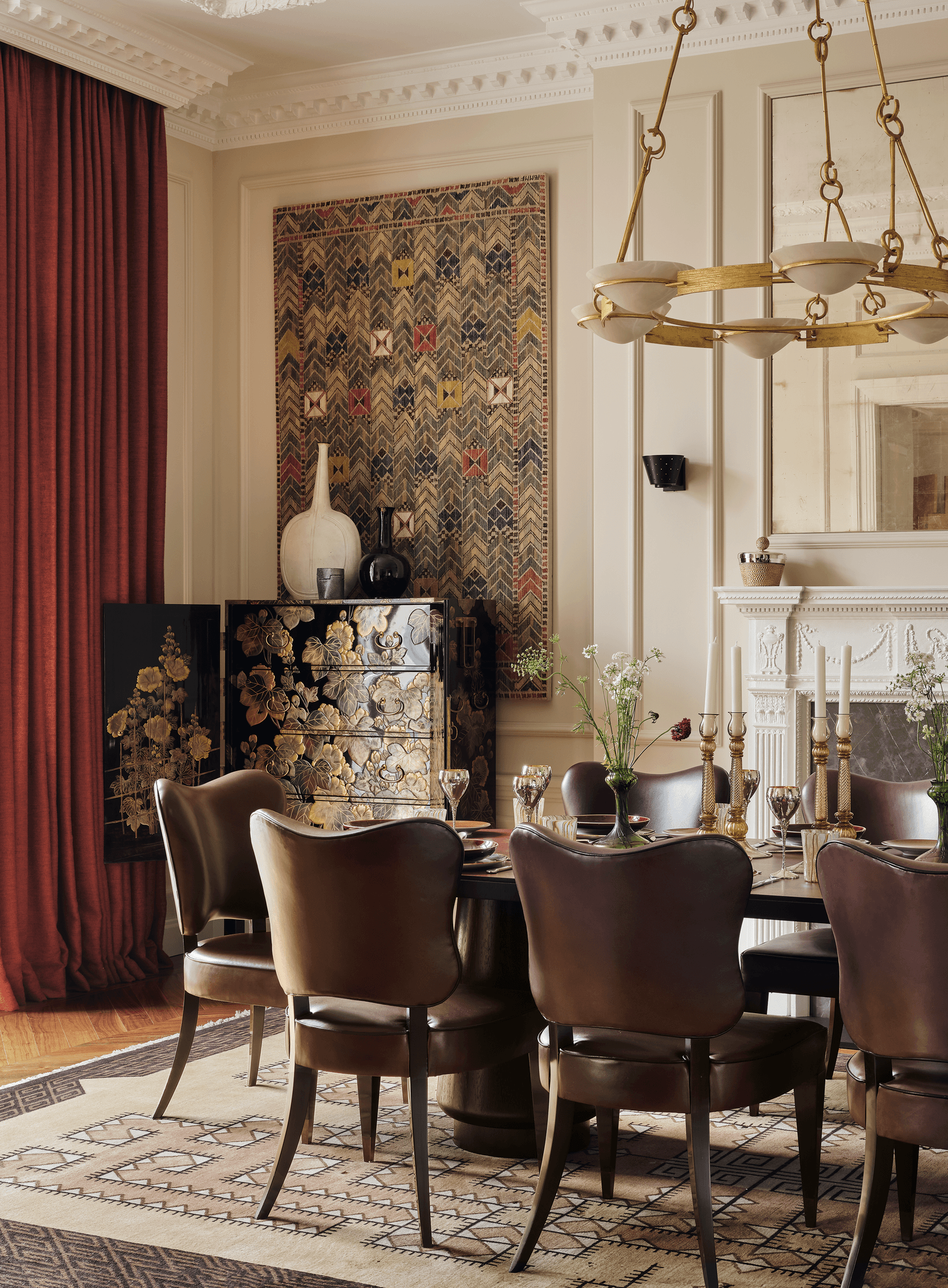 Image may contain Architecture Building Dining Room Dining Table Furniture Indoors Room Table and Home Decor