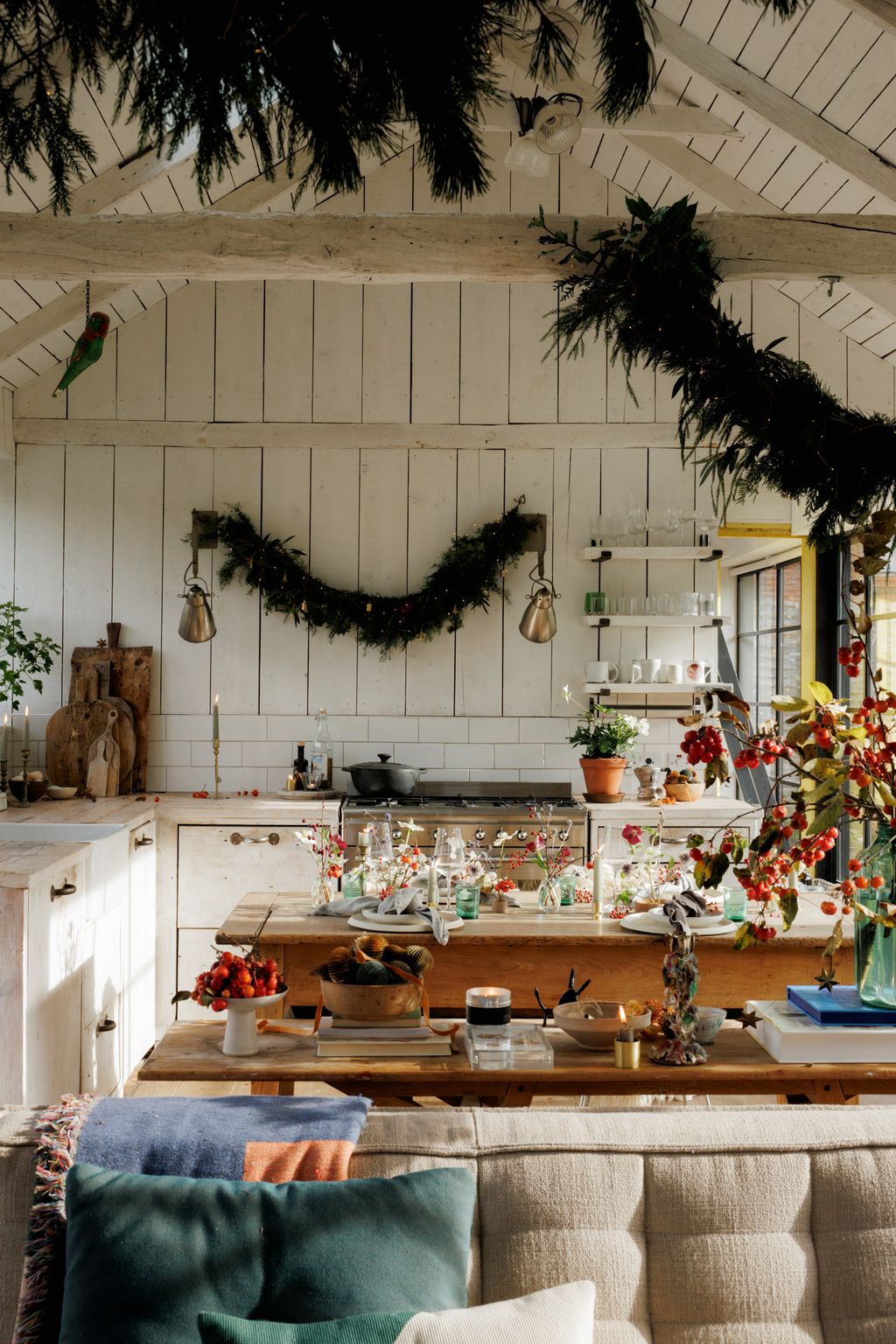 Image may contain Christmas Christmas Decorations Festival Flower Flower Arrangement Plant Animal Bird and Indoors