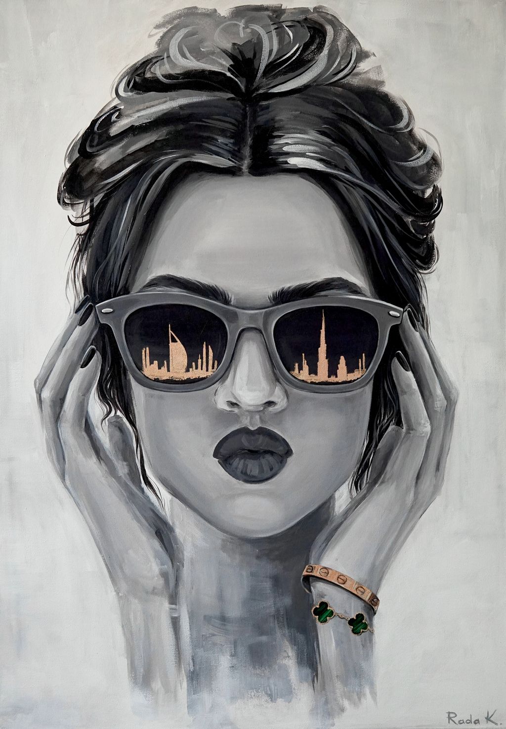 Image may contain Accessories Sunglasses Art Face Head Person Photography Portrait Adult and Drawing