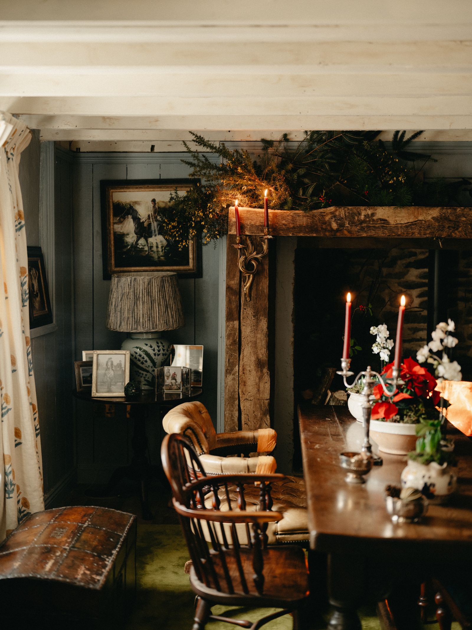 Image may contain Architecture Building Dining Room Dining Table Furniture Indoors Room Table and Flower