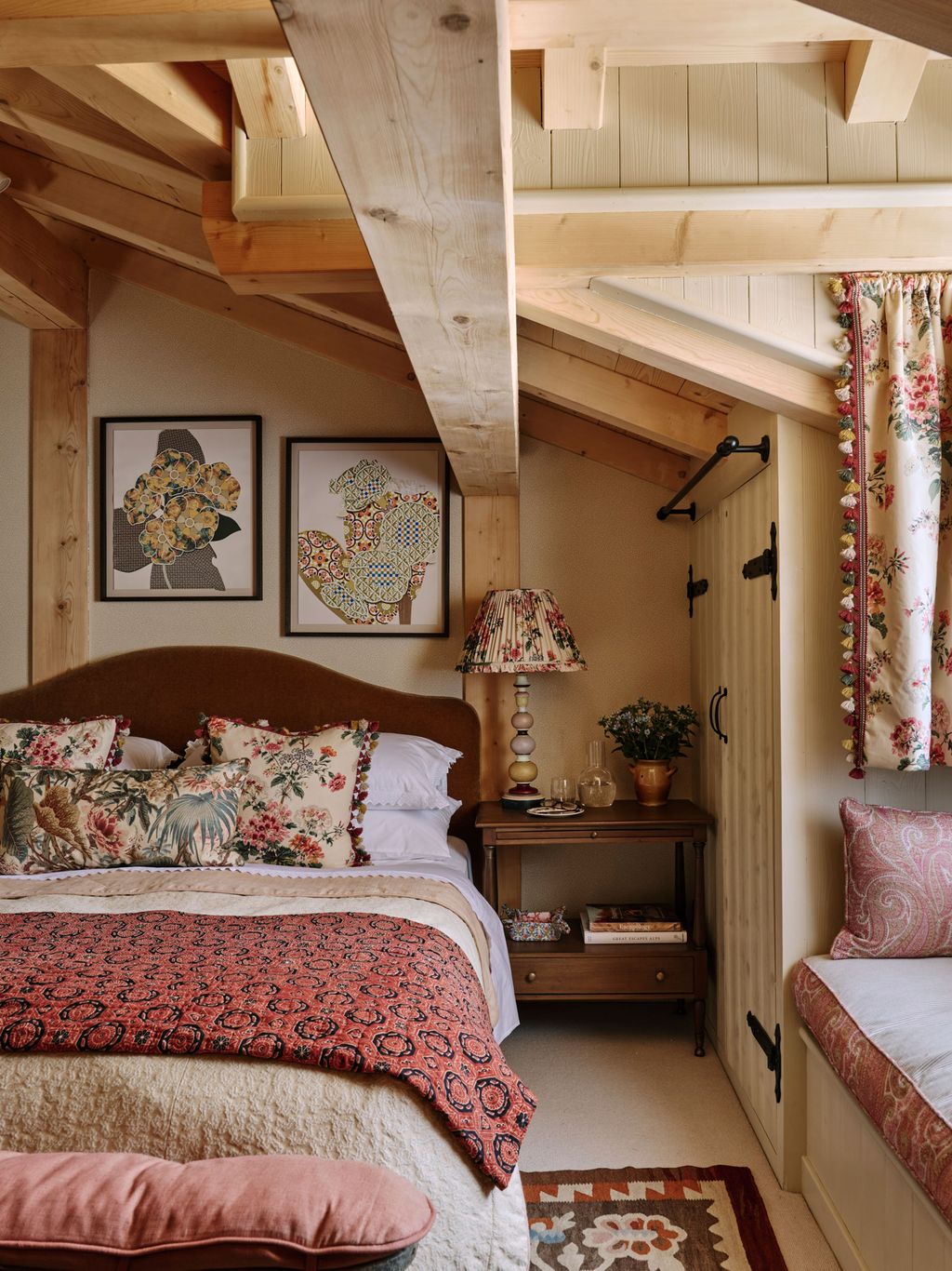 Image may contain Indoors Interior Design Bed Furniture Architecture Building House Housing Loft and Room