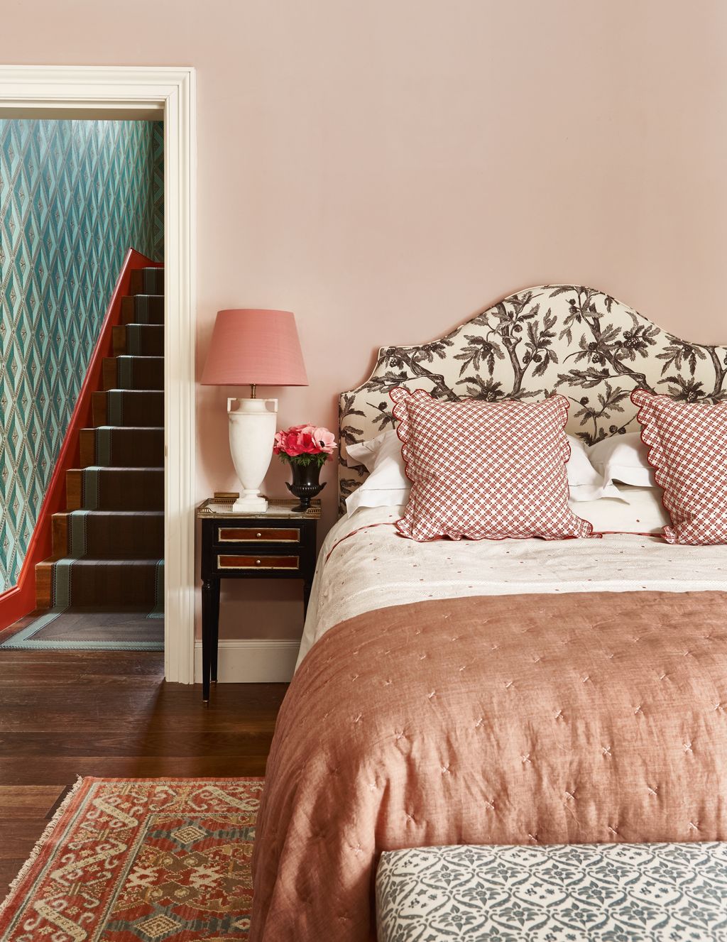 Image may contain Cushion Home Decor Indoors Interior Design Lamp Bed Furniture and Pillow