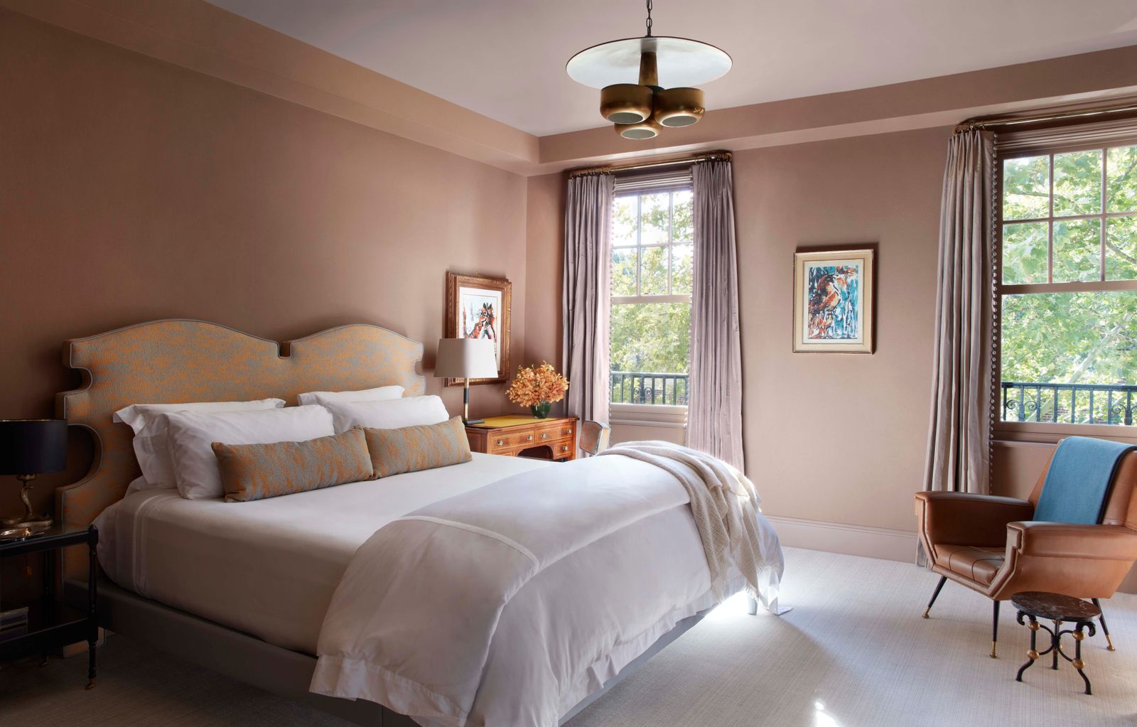 terracotta coloured bedroom decor idea