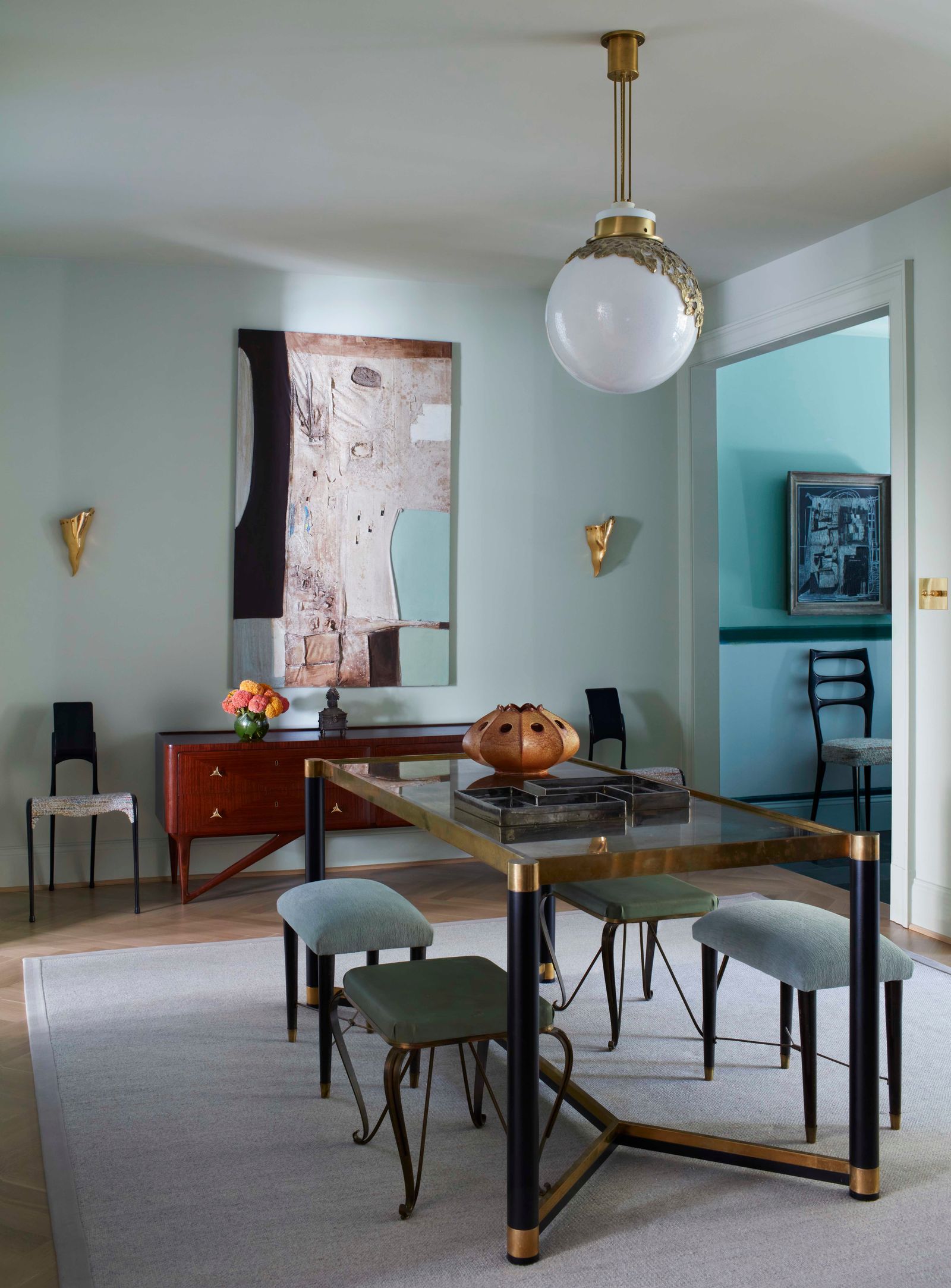 Image may contain Architecture Building Dining Room Dining Table Furniture Indoors Room Table and Home Decor